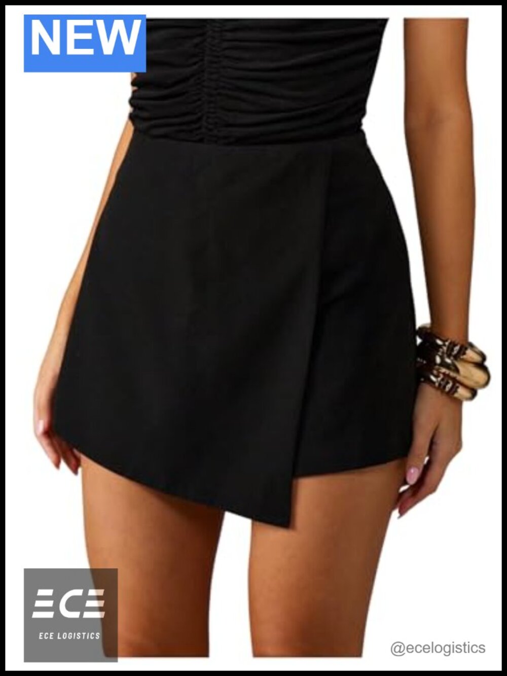 Wrap Skirt Shorts High Waisted Wide Leg Mini Skorts Business Casual